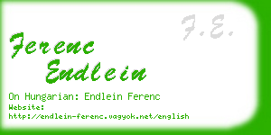 ferenc endlein business card